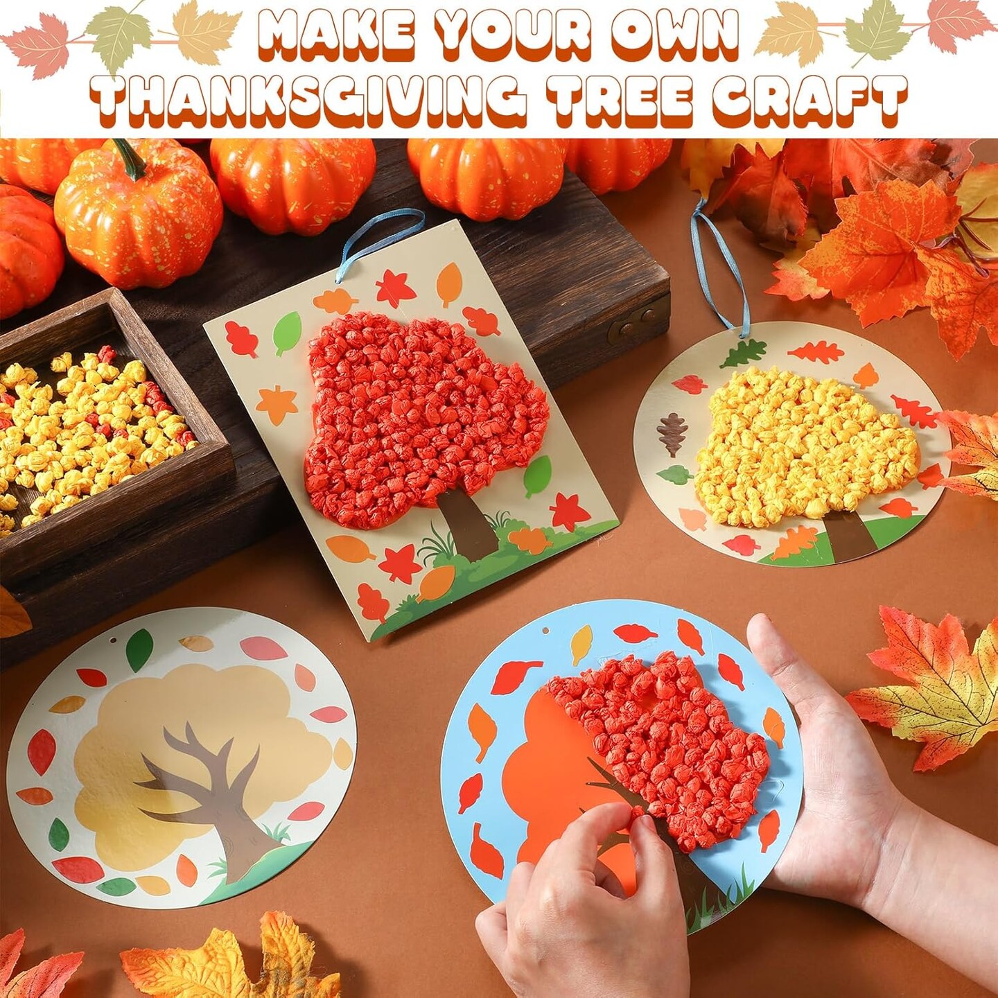 24 Sets Fall Craft for Kids Autumn Tree Craft Kit Fall Classroom Decor