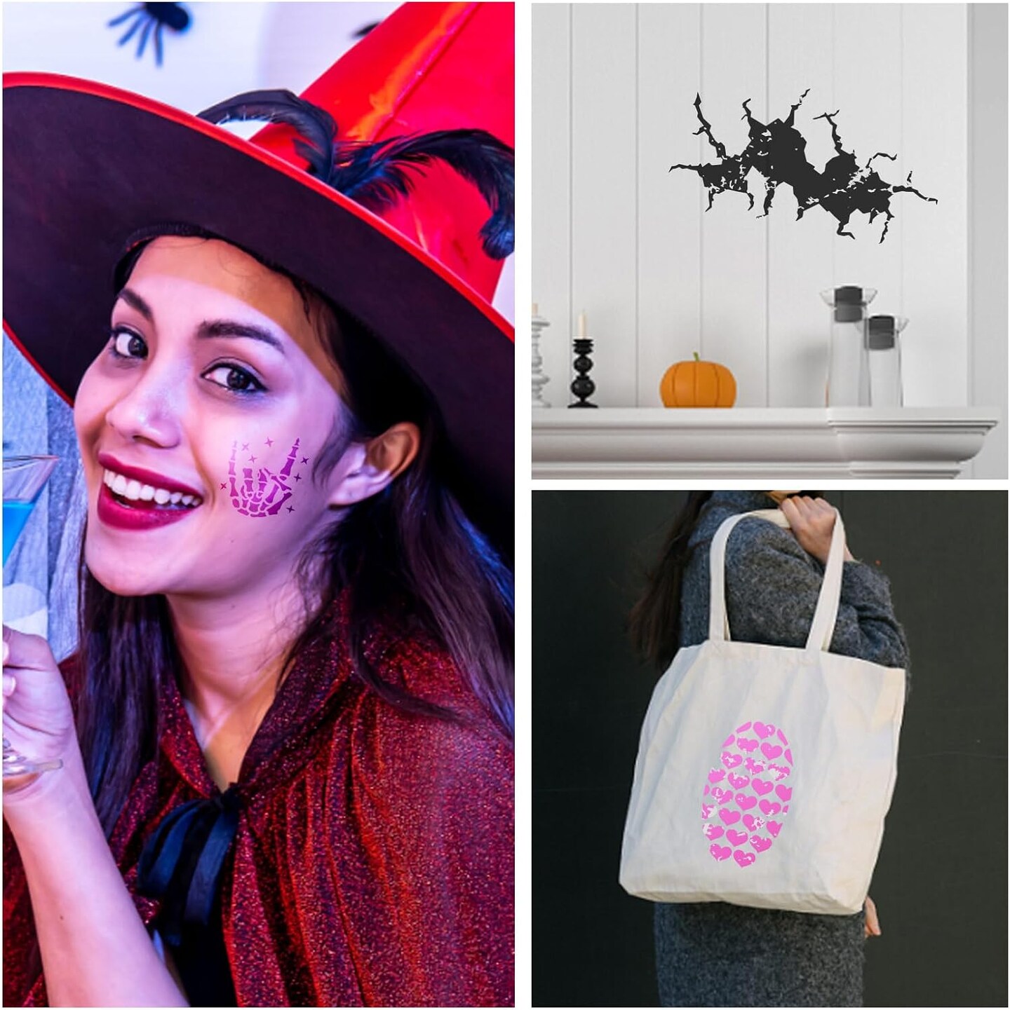 32 Pcs Halloween Face Painting Stencils(Custom)