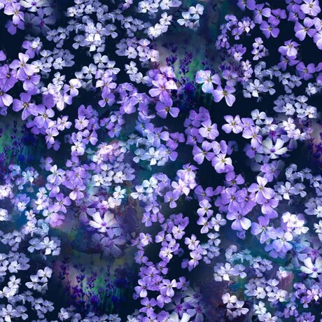 Fabric Hoffman Violet Small Floral Jewel Depths by the Quarter Yard W5487-81