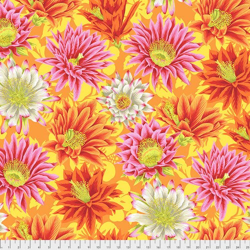 Fabric FreeSpirit Kaffe Collective Yellow Cactus Flower by the Quarter Yard PWPJ096.YELLOW