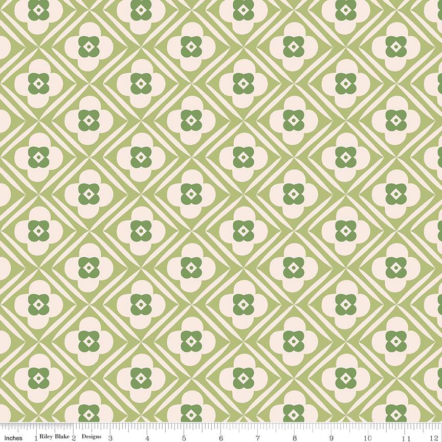 Fabric Riley Blake Lettuce Hugs Bee Plaids 108" Wide Back by the Quarter Yard WB15573-LETTUCE