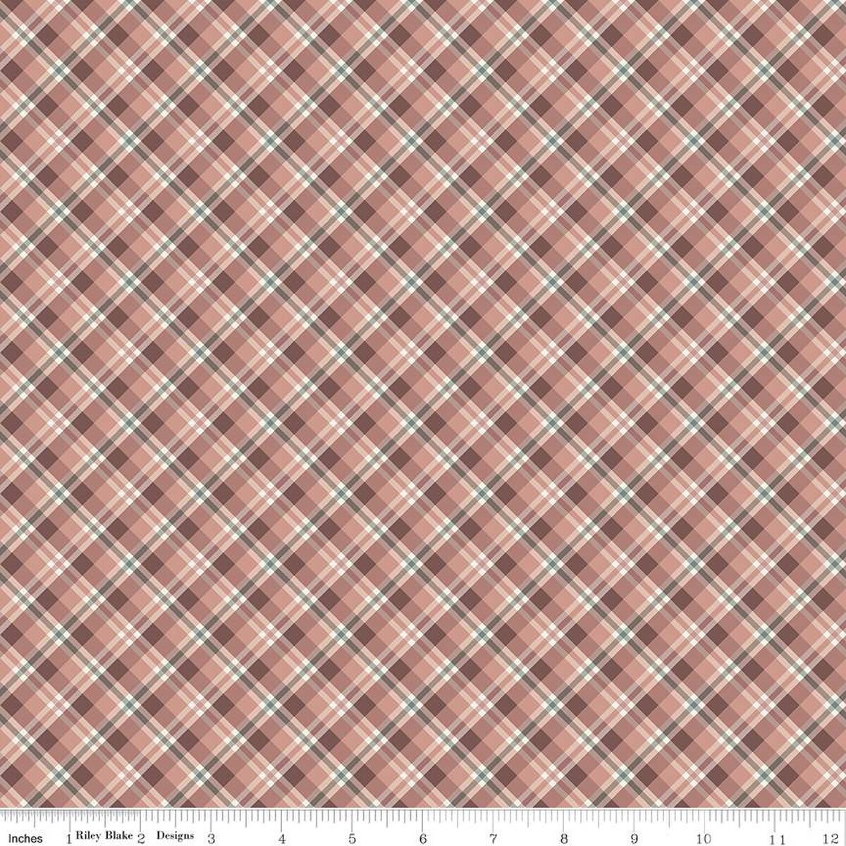 Fabric Riley Blake Dusty Rose Prairie Plaid Evening on the Prairie by the Quarter Yard C16745-DUSTYROSE