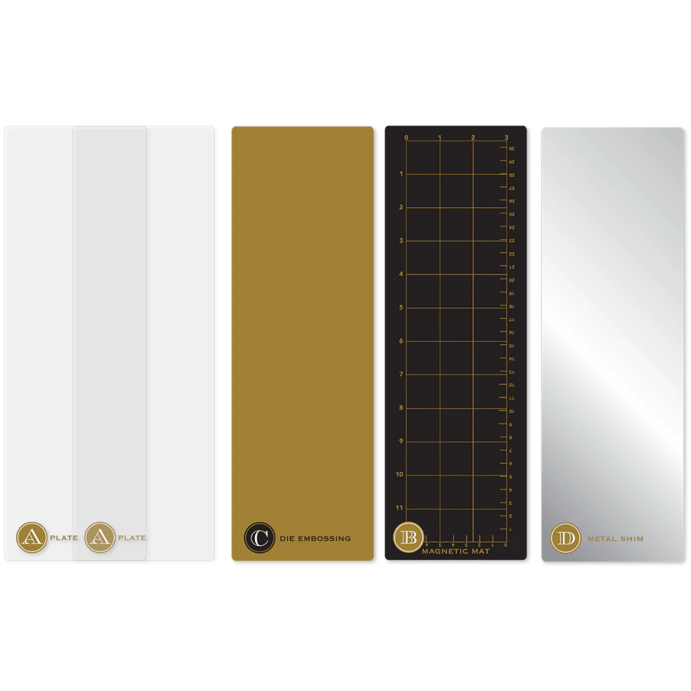 Anna Griffin Empress Mini 4.25" x 13" Full Plate Set - Magnetic Plate, Shim, Embossing Mat & More