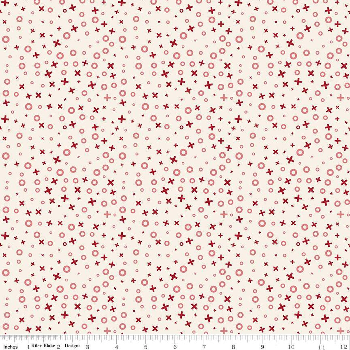 Fabric Riley Blake Cream XOs Love You Always by the Quarter Yard C16872-CREAM