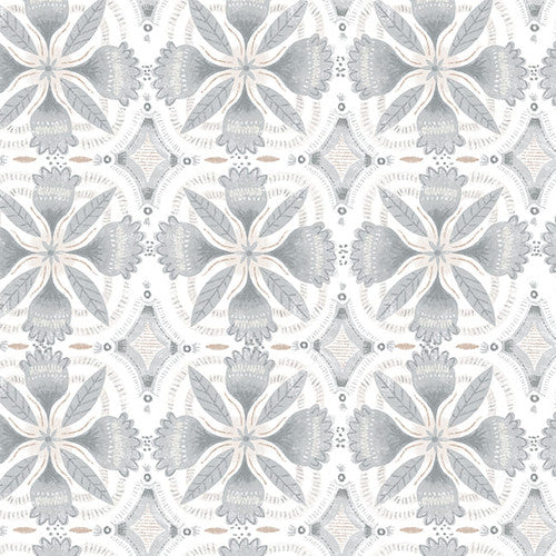 Fabric Blank Quilting Light Gray Tiles Zanzibar by the Quarter Yard 3409-90