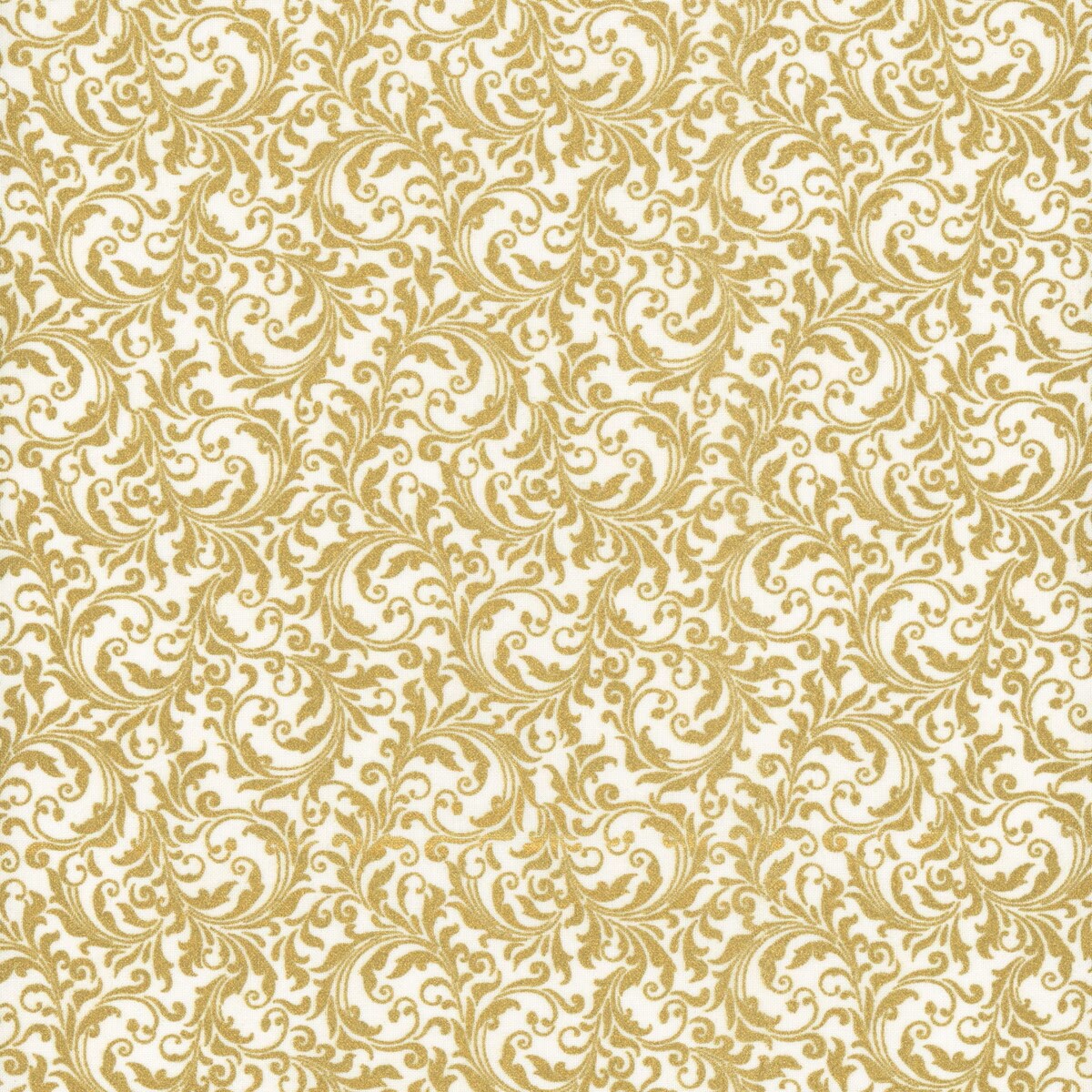 Fabric Hoffman Natural Gold Scroll Blooming Holidays by the Quarter Yard X7790-20G