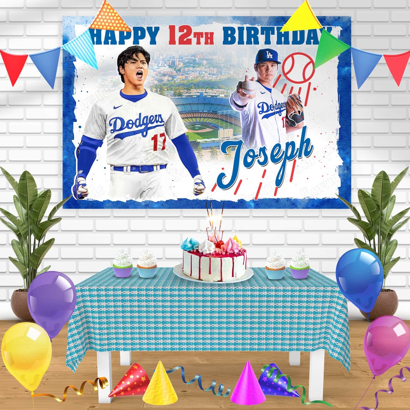 Los Angeles Dodgers Shohei Ohtani Birthday Banner Personalized