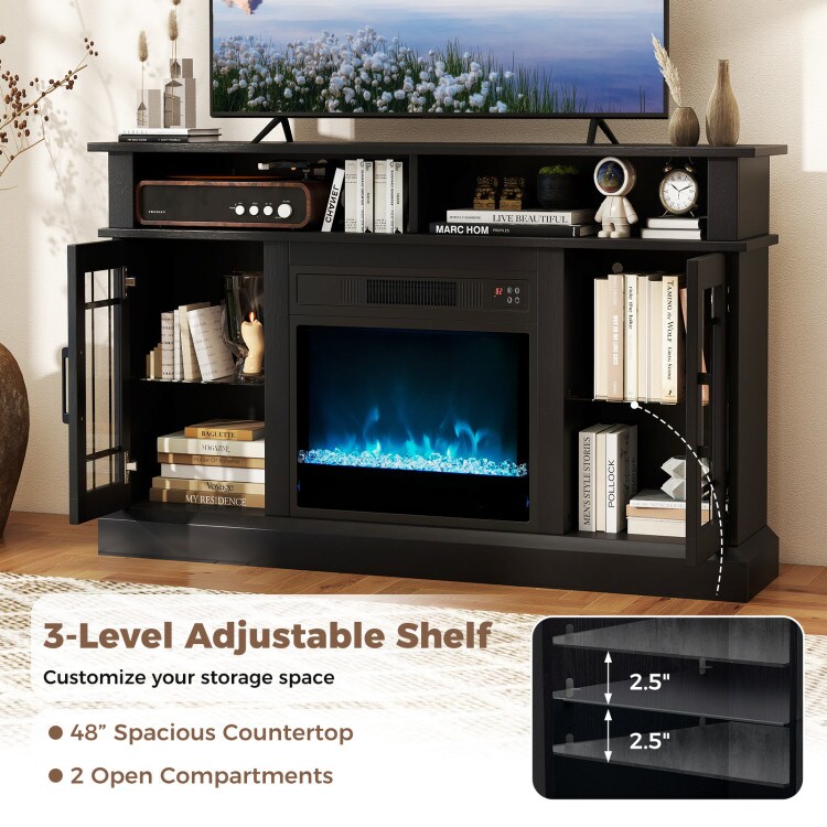 Electric Fireplace Media Console for TVs Up to 55 Inches