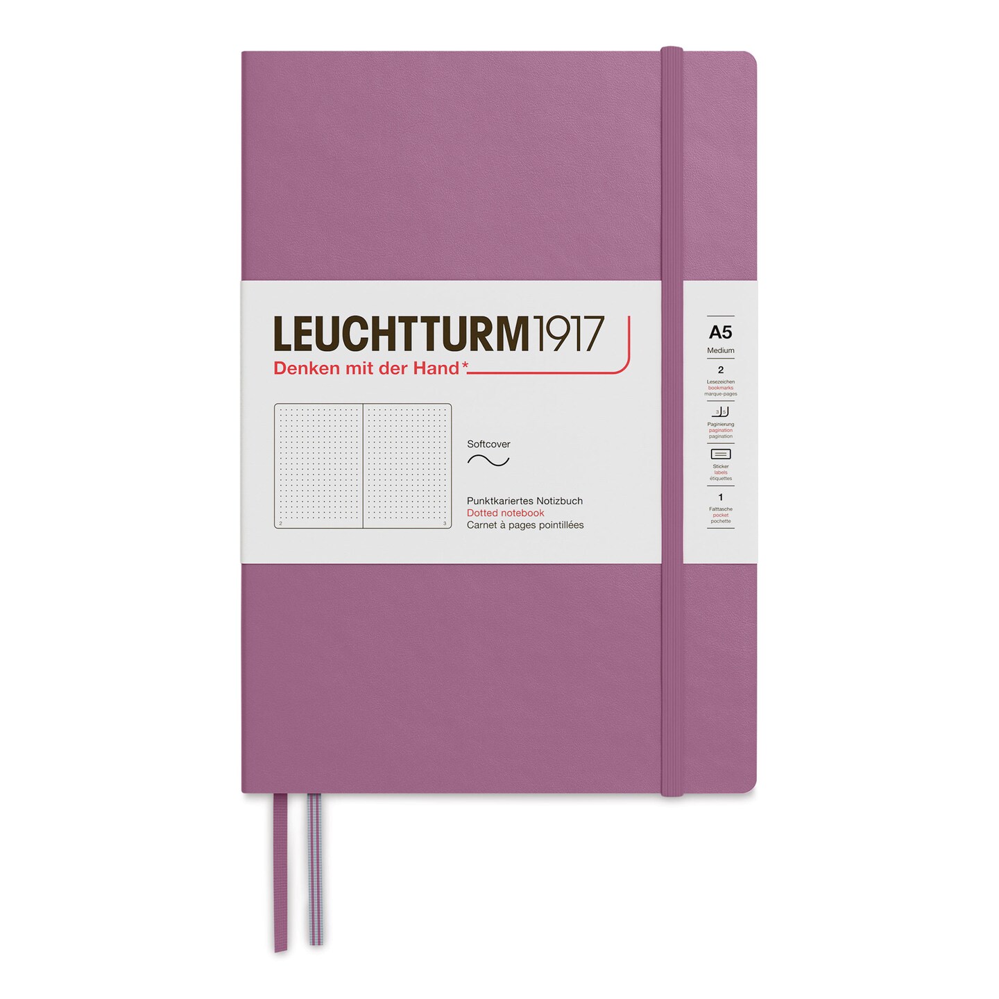 Leuchtturm1917 Dotted Softcover Notebook - Dusty Rose, 5-3/4" x 8-1/4"