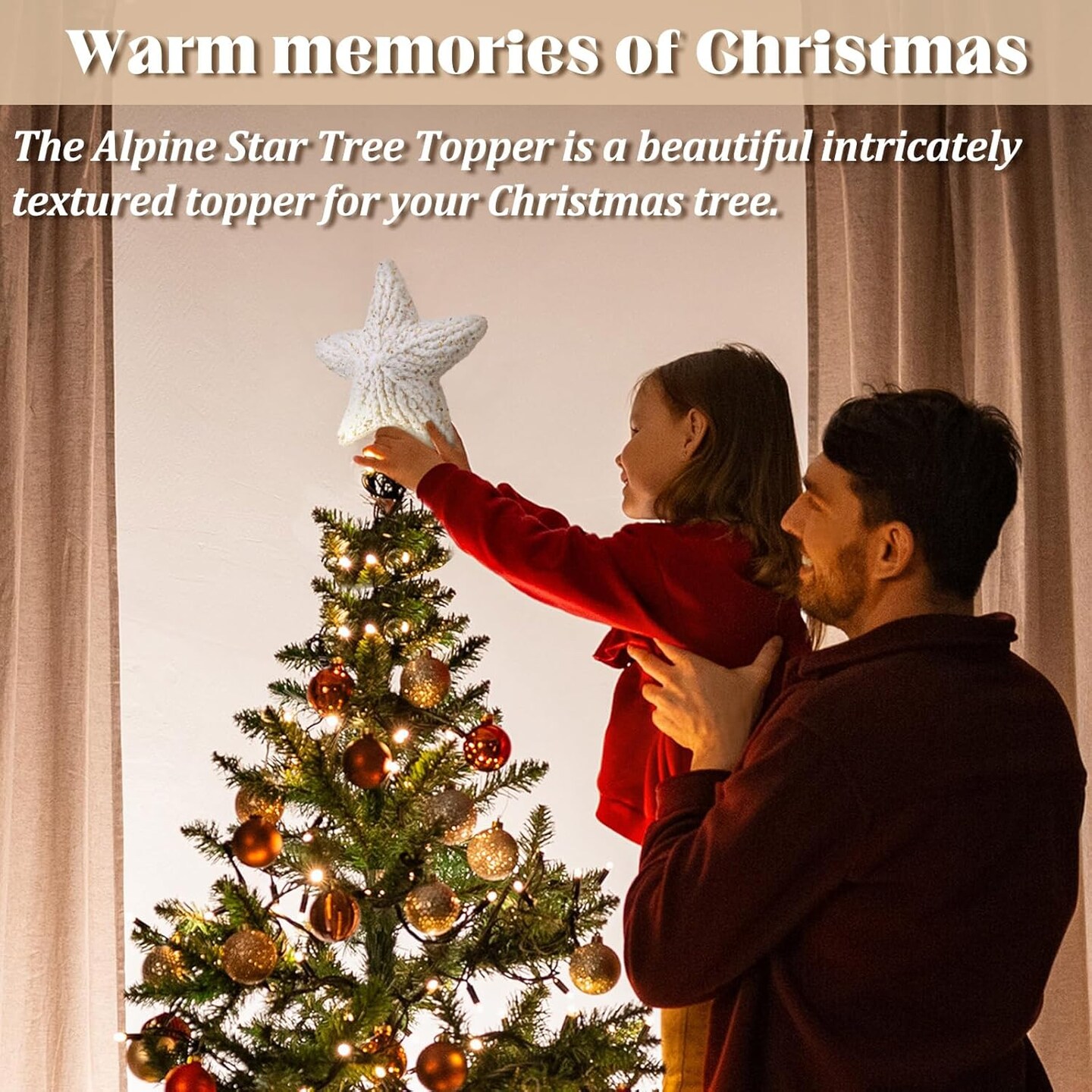 10 Inch Star Christmas Tree Topper Crochet Star Farmhouse Holiday Xmas Decor