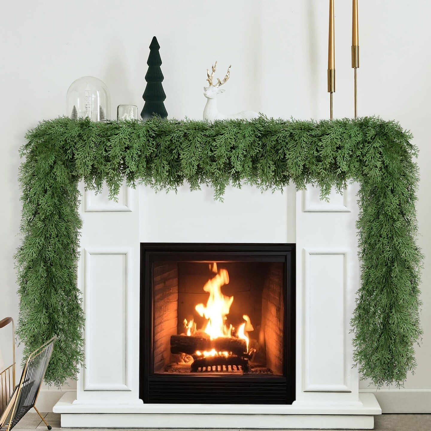 6 Ft Real Touch Christmas Cedar Garland (Green Cypress)