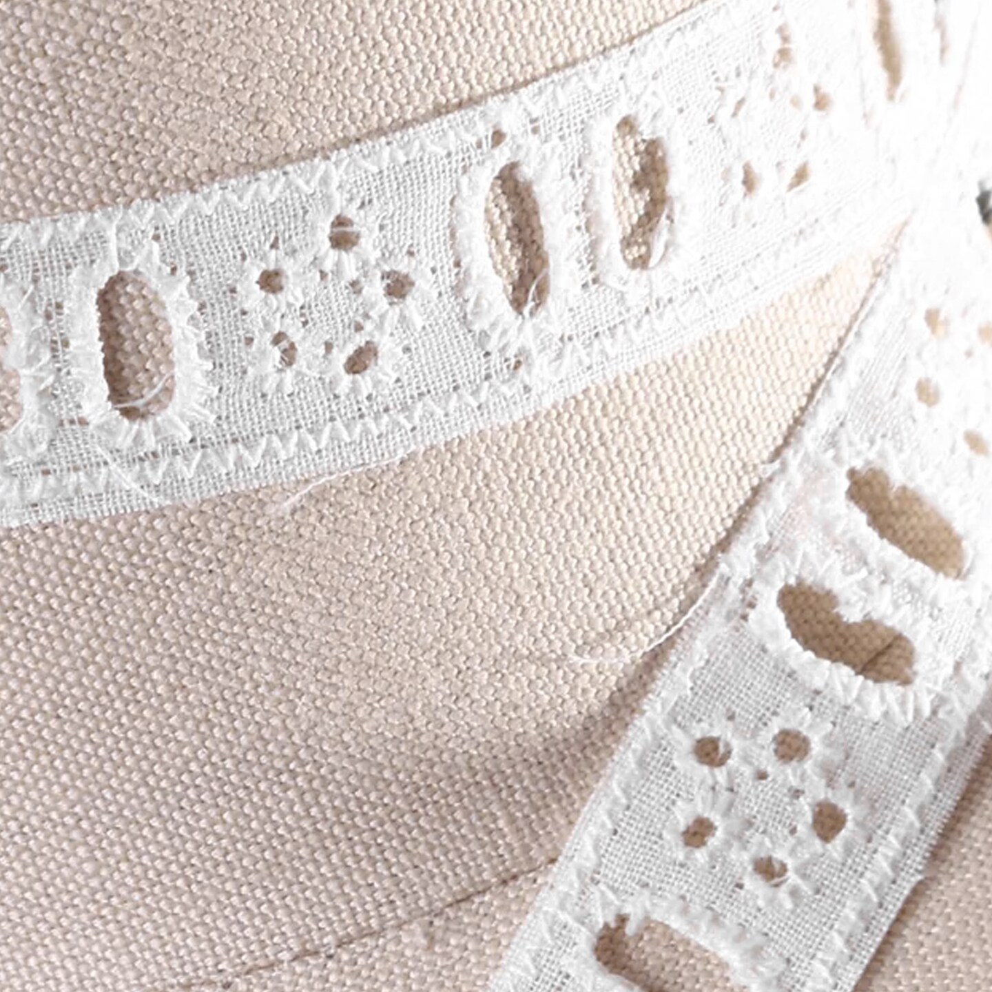 2 Yards Cotton White Embroidery Eyelet Lace Trim with Scalloped Edges 3/4 Inch Wide