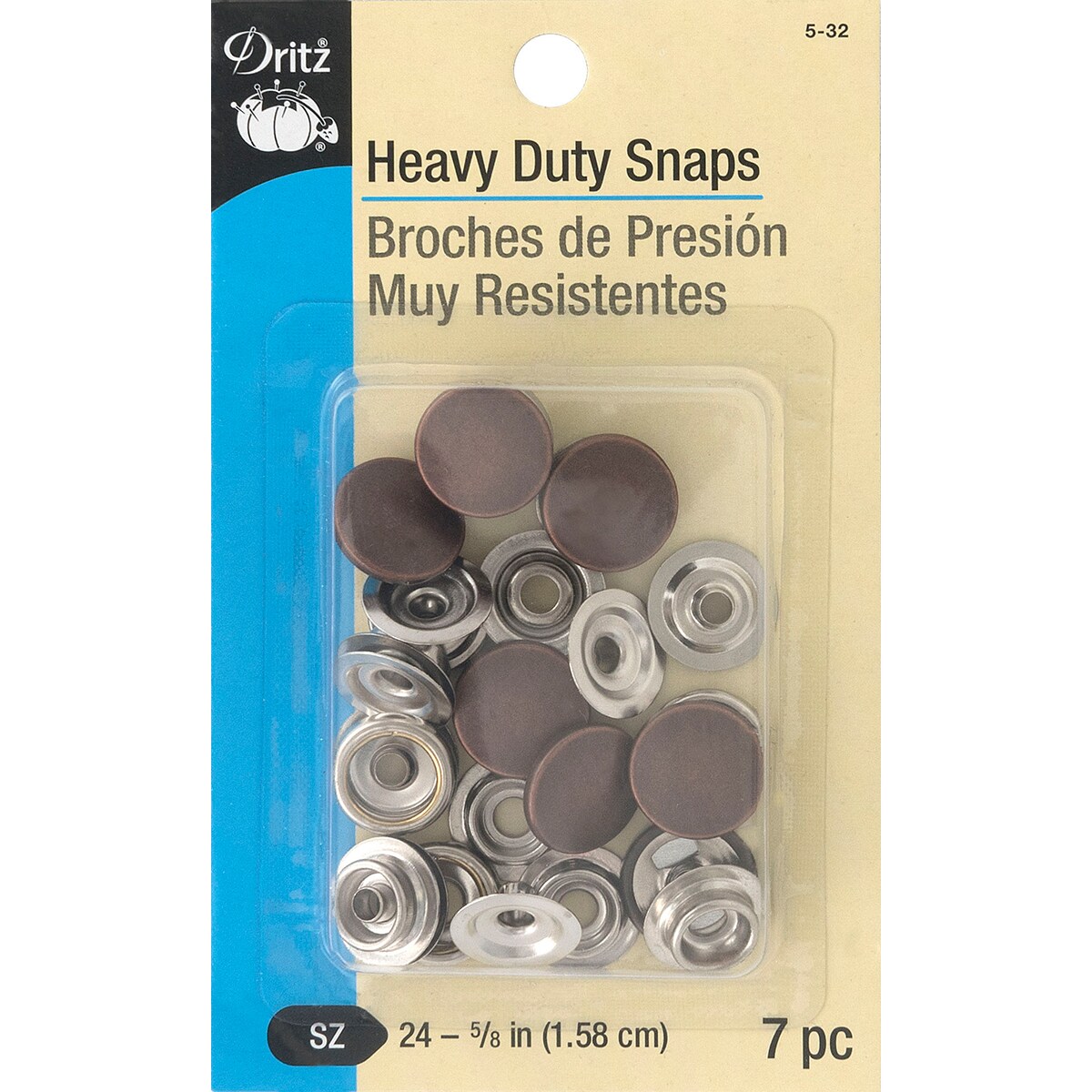 Dritz Heavy-Duty Snaps 5/8&#x22; 7/Pkg
