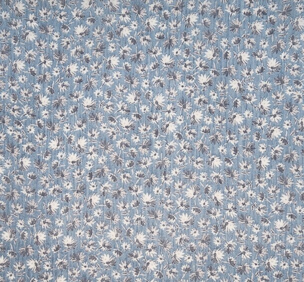 1 Yard Spring Blue Yoryu Chiffon Fabric, 100% Polyester, 57/58" Wide, Lightweight Apparel Material