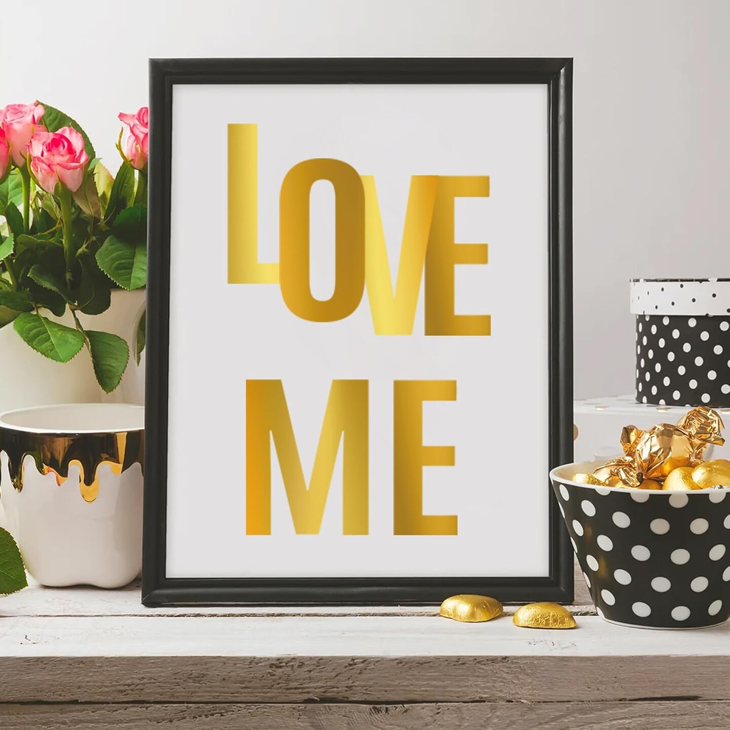 24 Sheets Gold Jumbo Letter Stickers, 4 Inch Large Vinyl Alphabet & Number Decals, Waterproof Peel-and-Stick ABCs for Bulletin Boards, Posters, Mailboxes & Windows