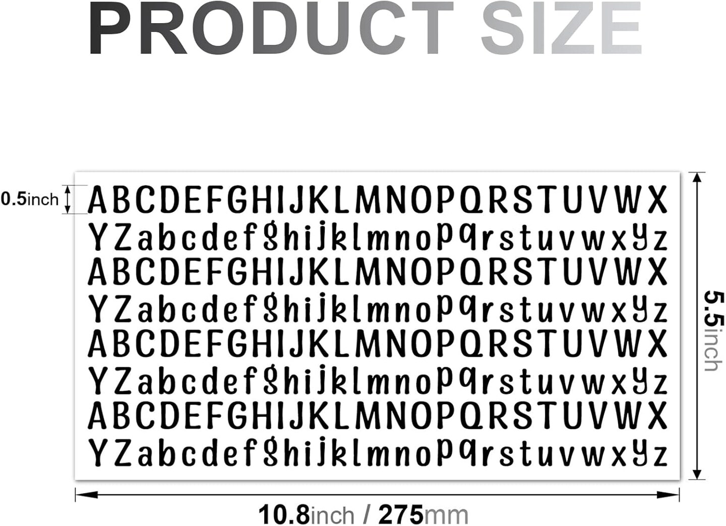 10 Sheet Small Letter Stickers, 1/2 Inch Self Adhesive Alphabet Stickers