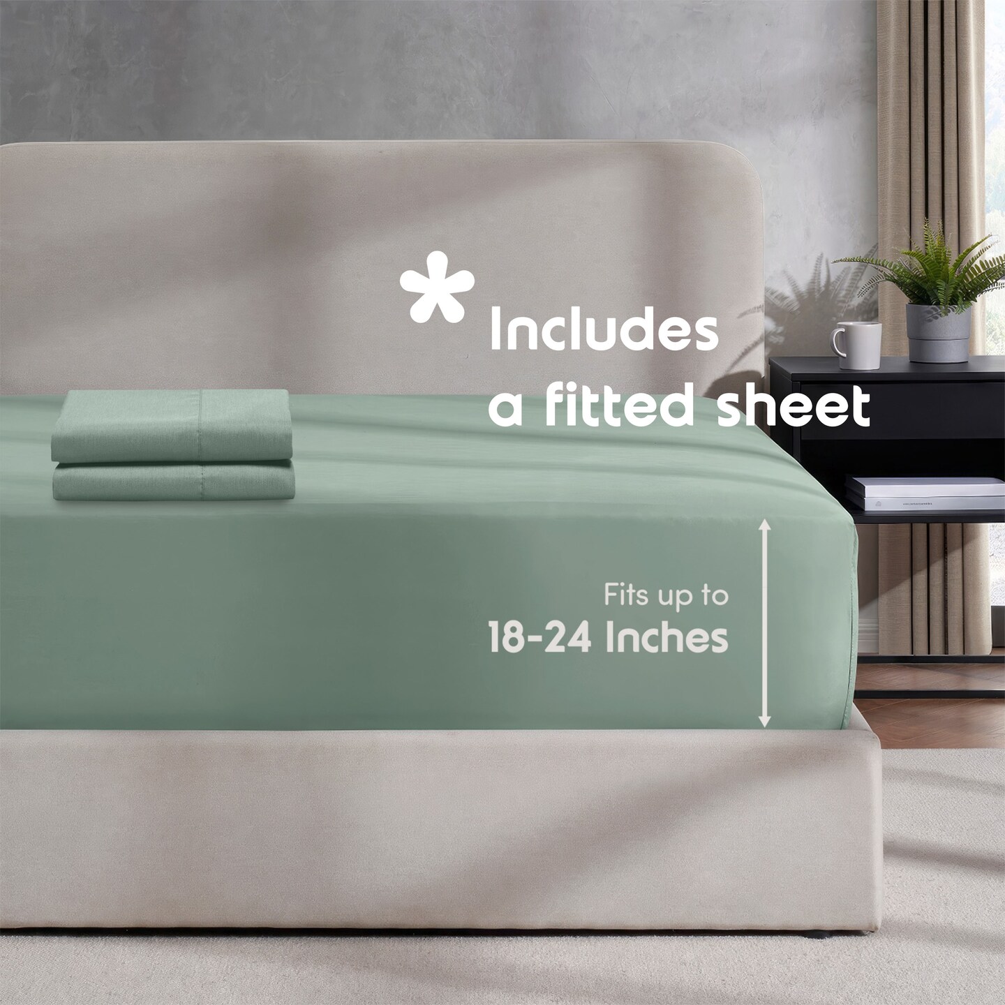 Hearth & Harbor Duvet Cover With Fitted Sheet Soft Double Brushed Bedding Set