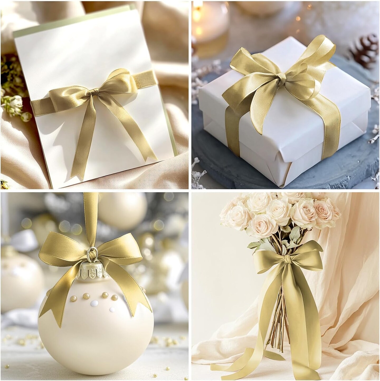 Gold Ribbon 1-1/2 inch Champagne Gold Satin (Gold) 1800"L x 1.5"W