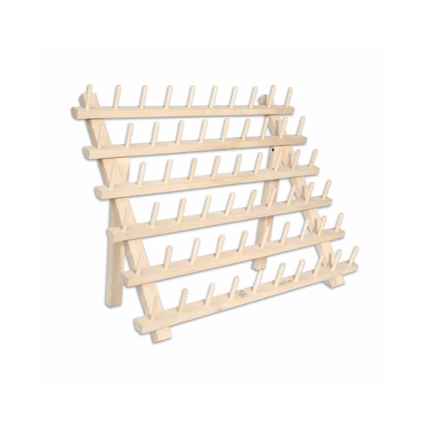 Mini Thread Rack 60 Spool Holder – Wooden Sewing Thread Organizer for Tabletop Storage