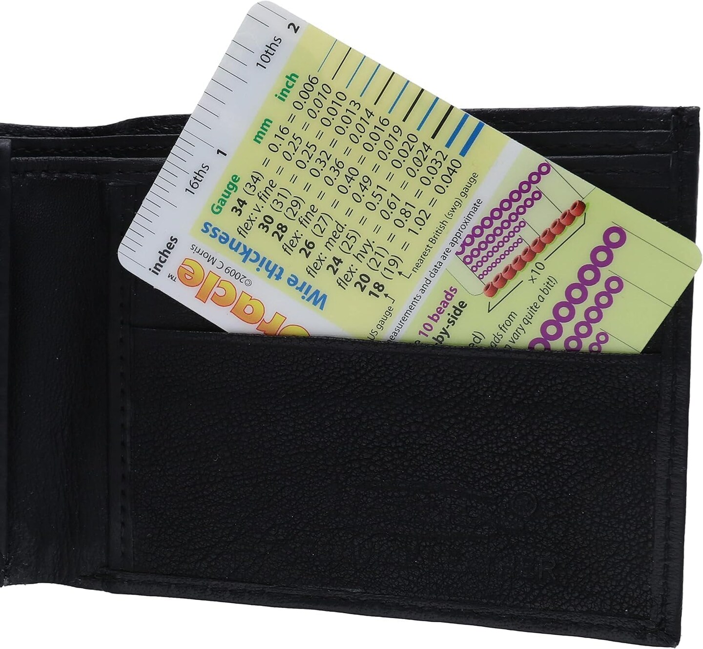 The Beadsmith Bead Oracle &#x2013; Beader&#x2019;s Reference Card &#x2013; Wallet Sized &#x2013; Resource to Determine Bead Sizes, Wire Gauge Conversion Chart, Measurement Comparisons &#x26; Project Quantities