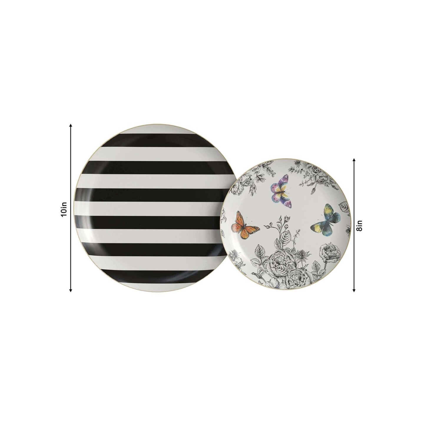 20 Count Earthtrends Monarch Design Paper Plates Add Elegance to Any Table Setting 10 Inch