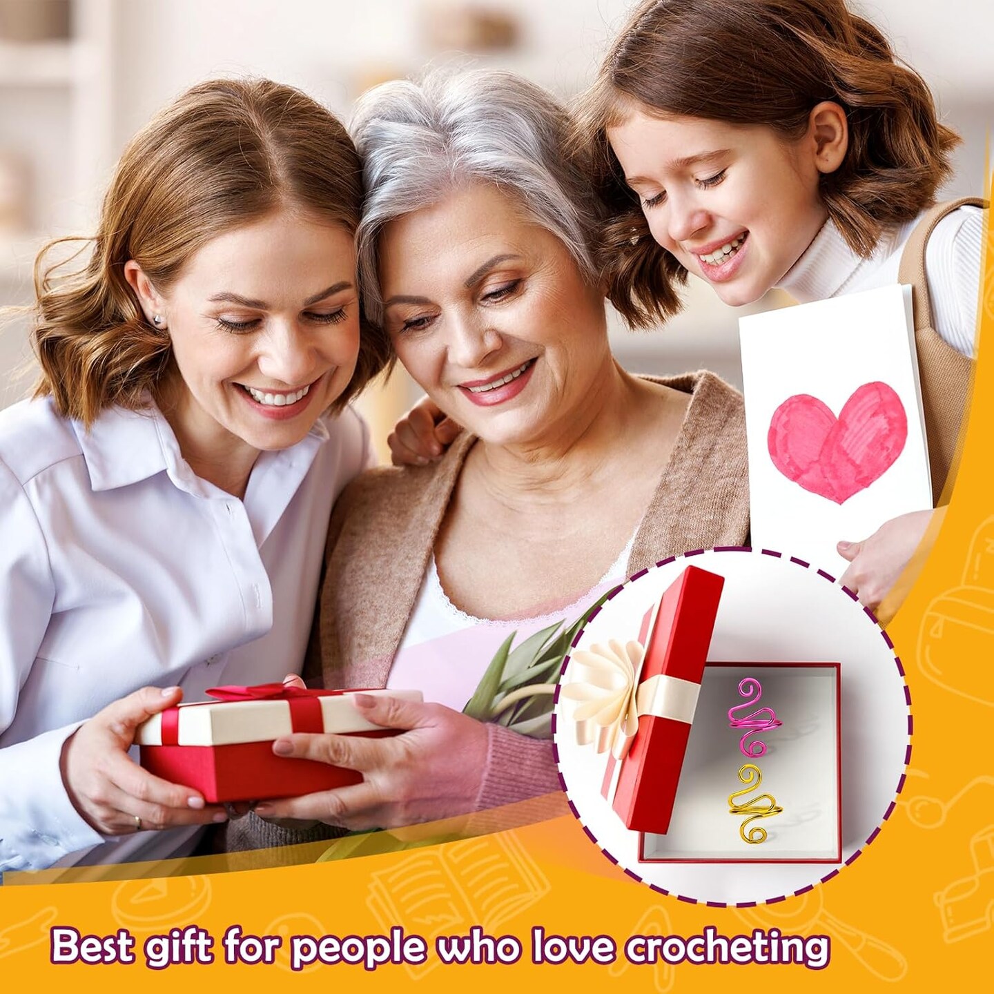 2PCS Gold Adjustable Yarn Tension Ring