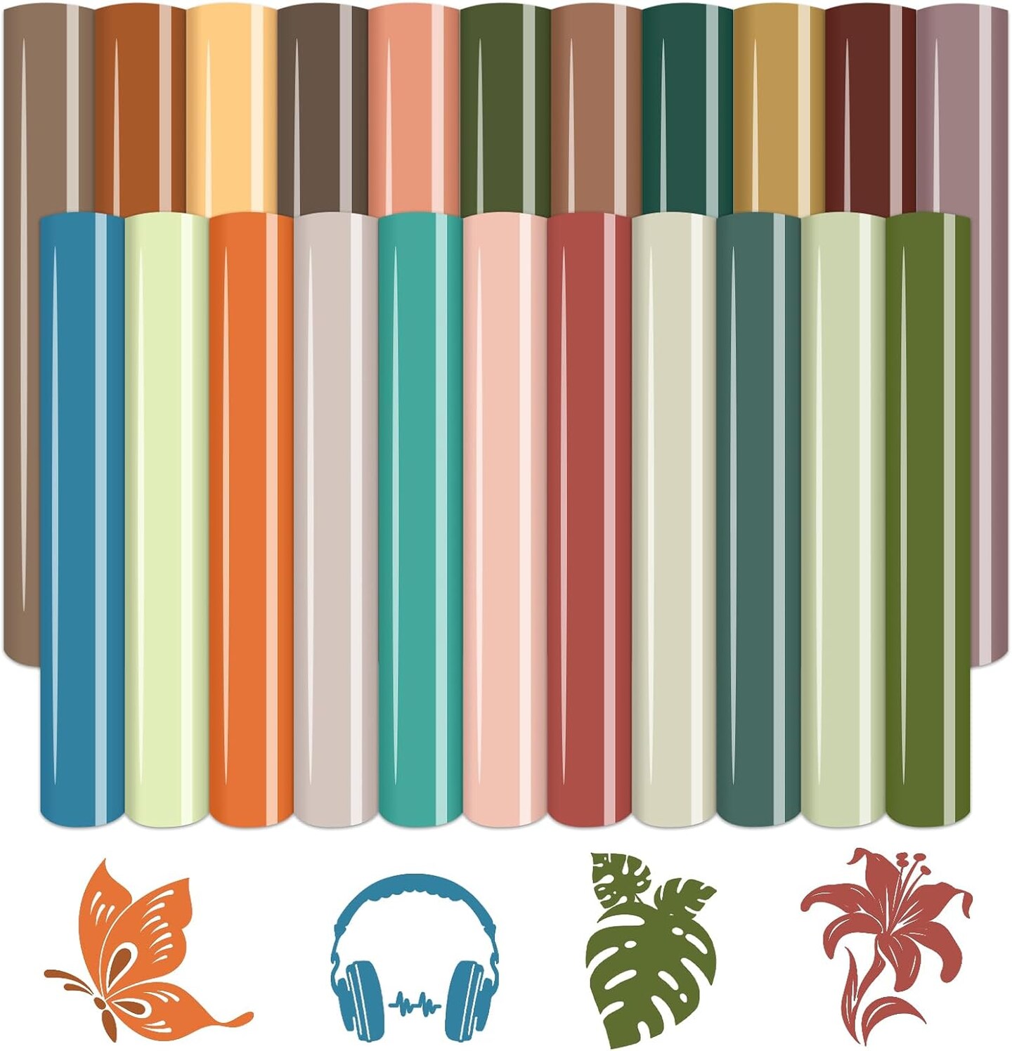 22 Sheets 12 * 10inches HTV Dark Boho Iron on Vinyl for T-Shirts (Dark Boho)