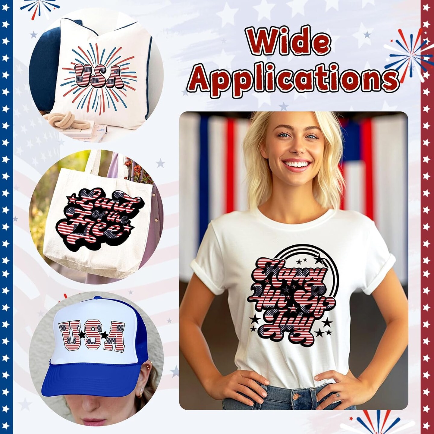 12 Inch - American Flag Heat Transfer Vinyl Roll