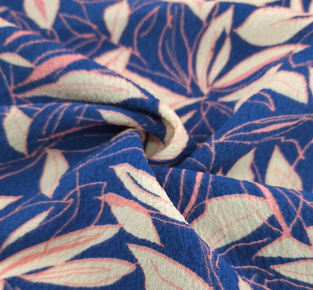 1 Yard Poly Bubble Textured Crinkle Fabric, 58/60" Wide, Blue Lightweight Woven Material