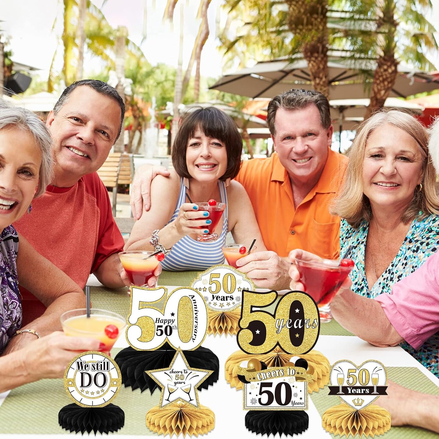 9 Pieces 50th Anniversary Decorations 50th Wedding Centerpieces for Tables