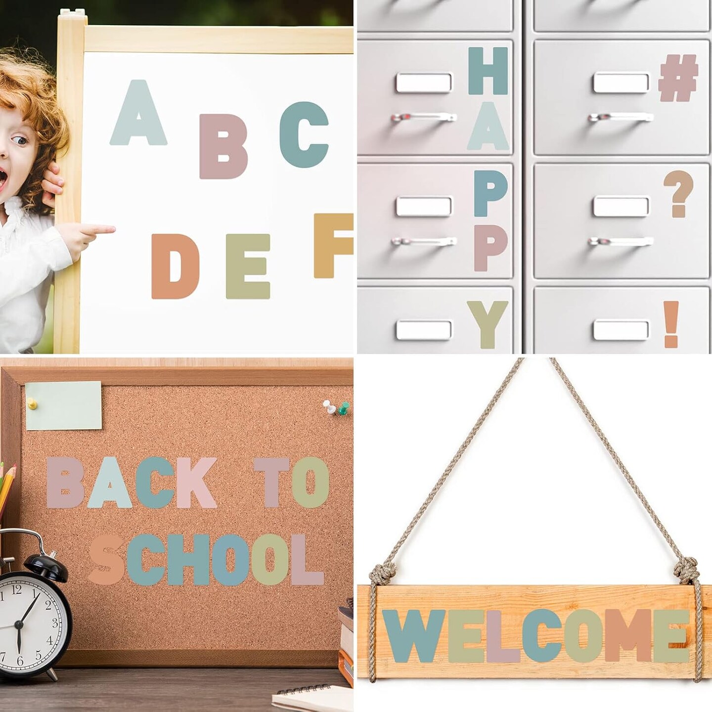 232Pcs Boho Alphabet Letter Stickers, 2.5 Inch Large Self-Adhesive Letters, 24 Sheets of Decorative PVC Decals for Bulletin Boards, Classroom Windows & DIY Crafts