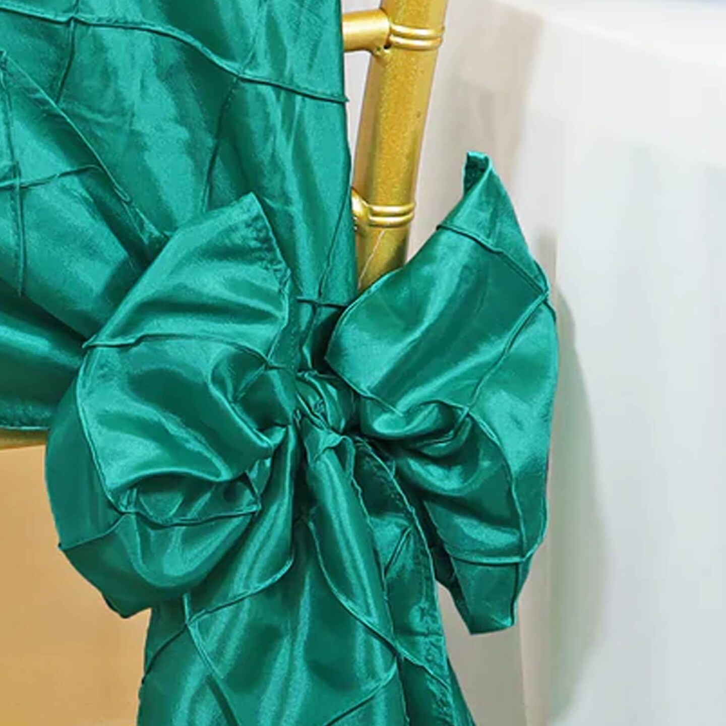 10 Pieces Luxurious Jade Pintuck Taffeta Chair Sashes 9.5 x 108 Inches