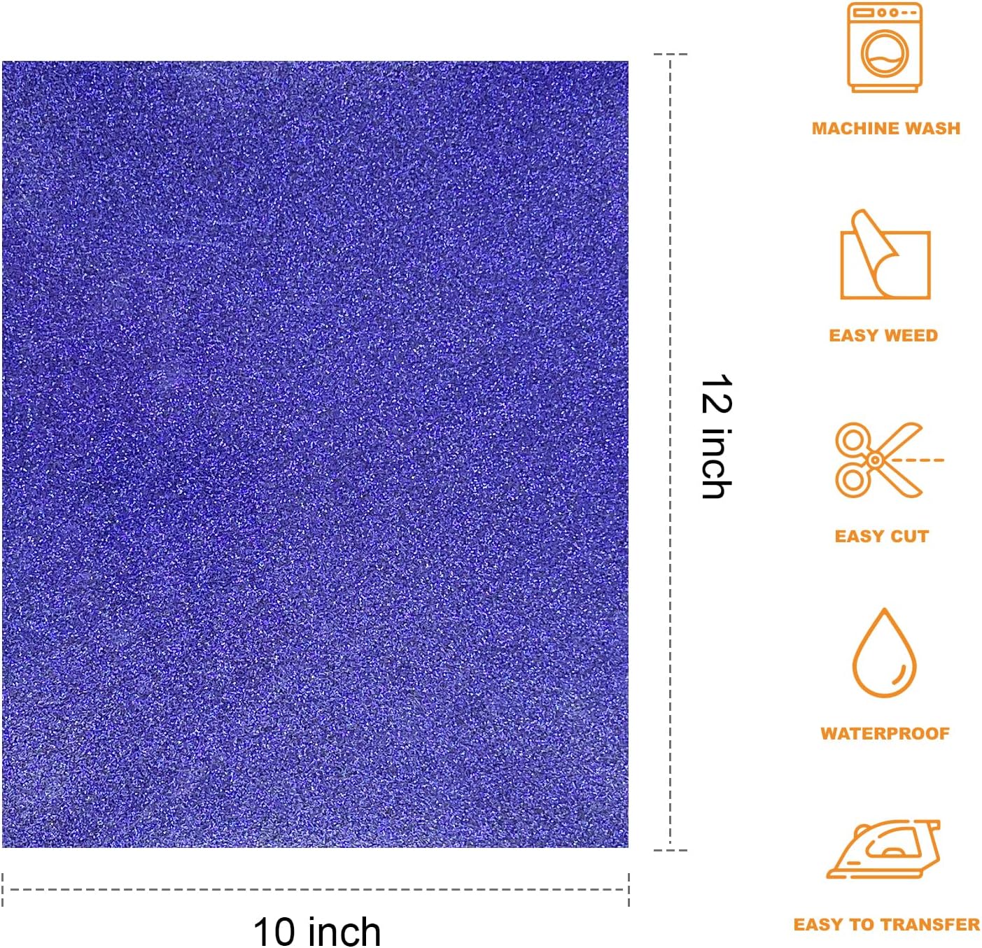 Glitter HTV Heat Transfer Vinyl Bundle - 12 Pack 12 "X10 Glitter Iron