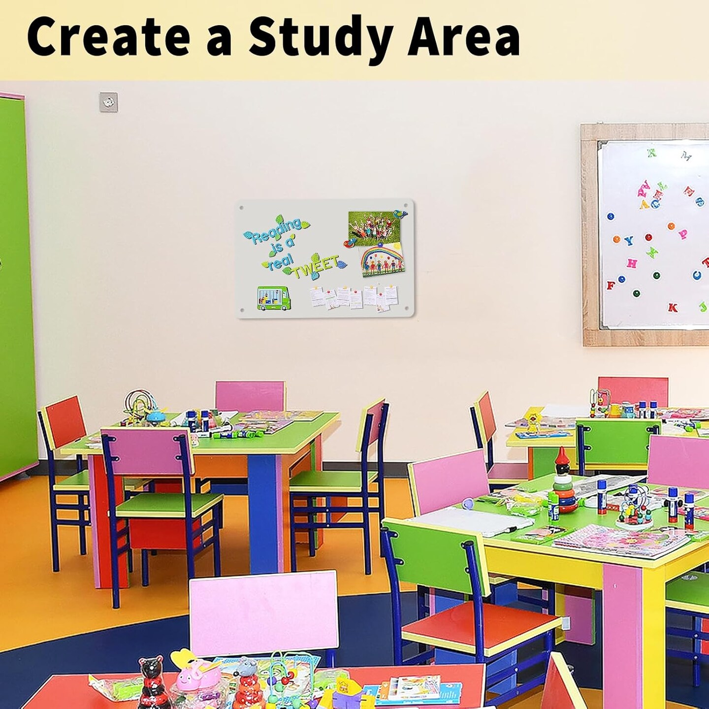 2Pack Magnetic Board 17.5" x 11.4" Magnet Bulletin Board is Suitable for displaying Notes (White)