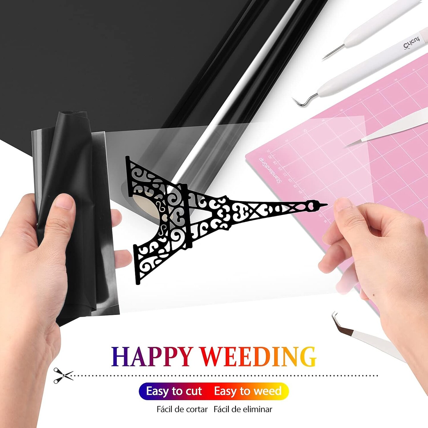 Black Heat Transfer Vinyl - 12 x10, Iron on Vinyl HTV Vinyl (Matte Black)