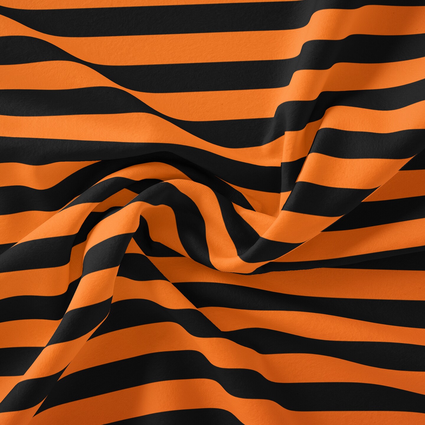 HALLOWEEN STRIPE ORANGE BLACK 1 YD CUT COTTON