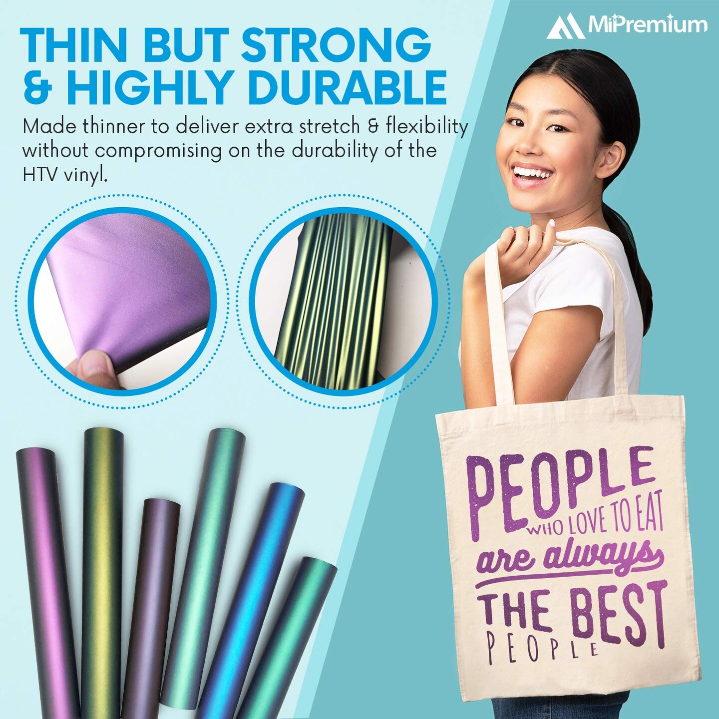 Chameleon Heat Transfer Vinyl Iron On HTV Compatible with Cricut Air,12 x 12" Inch (6 x Sheets)