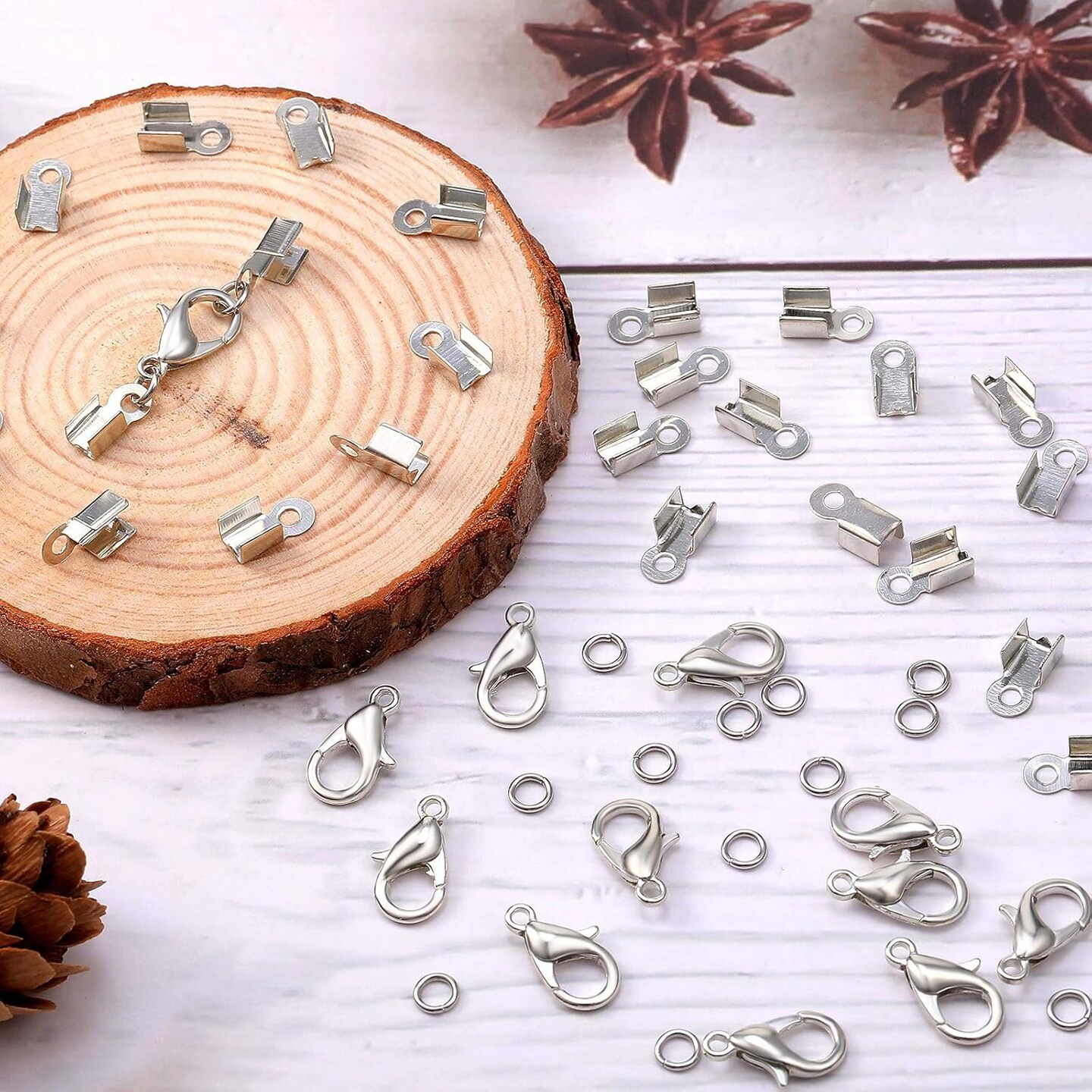 Lobster Claw Clasps and More for Jewelry Making Accessories Kit (Silver)