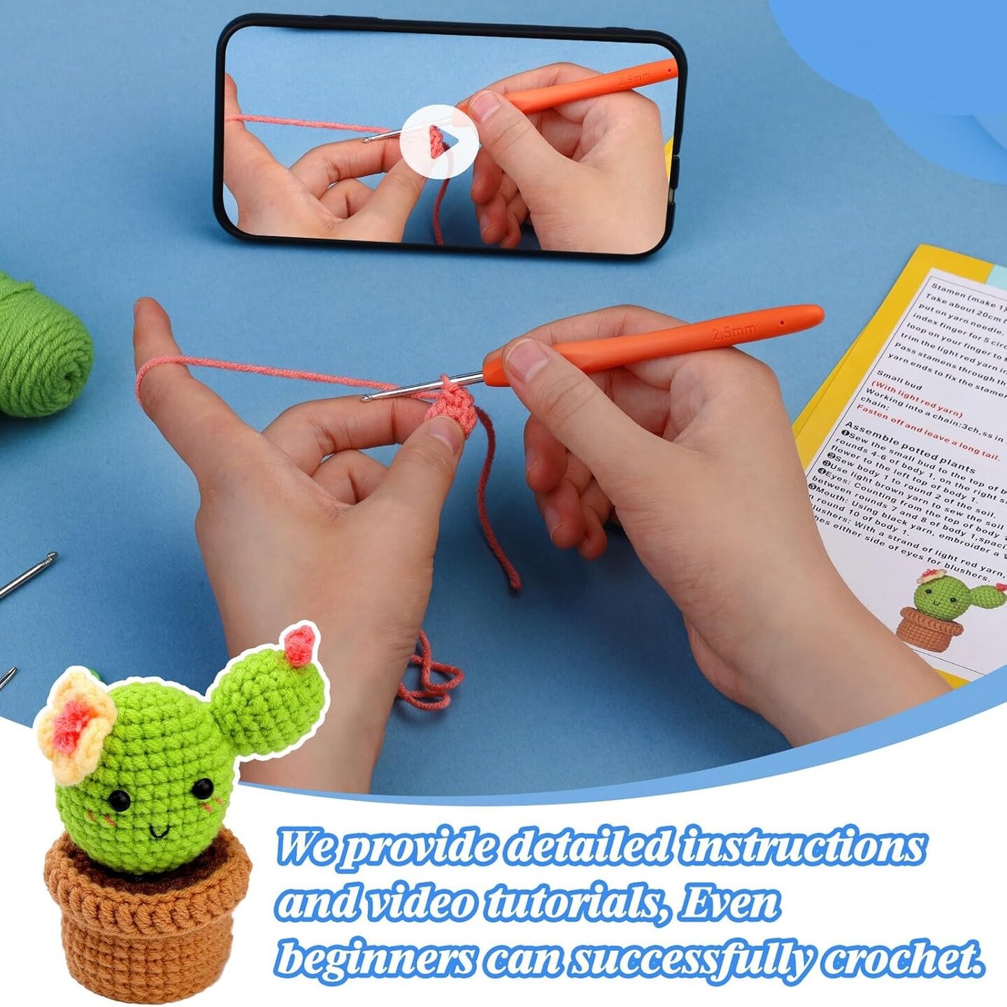 DIY Cactus Plants Crochet Kits