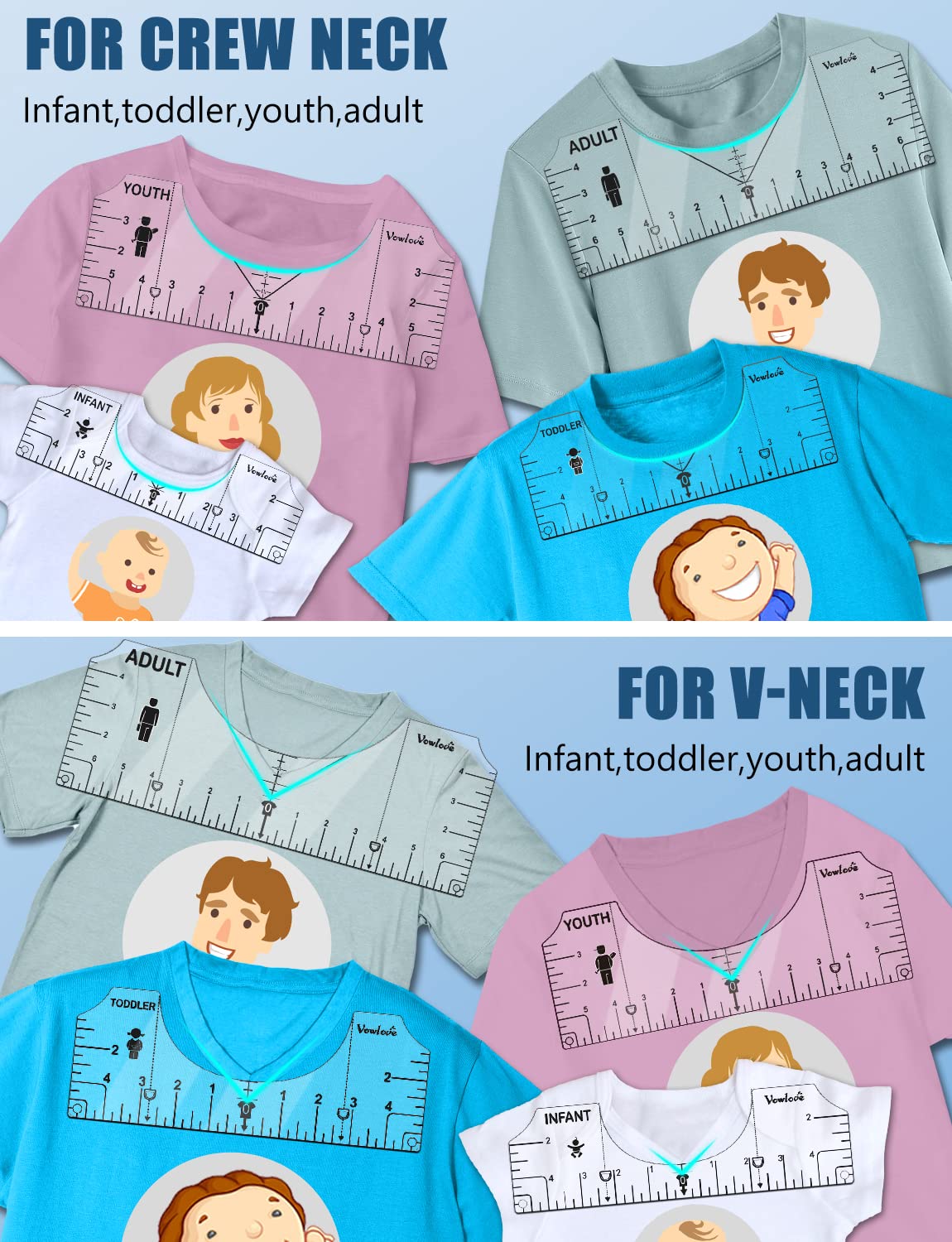 Tshirt Ruler Guide Vinyl Alignment, Shirt Measurement Tool Placement Center Desgins