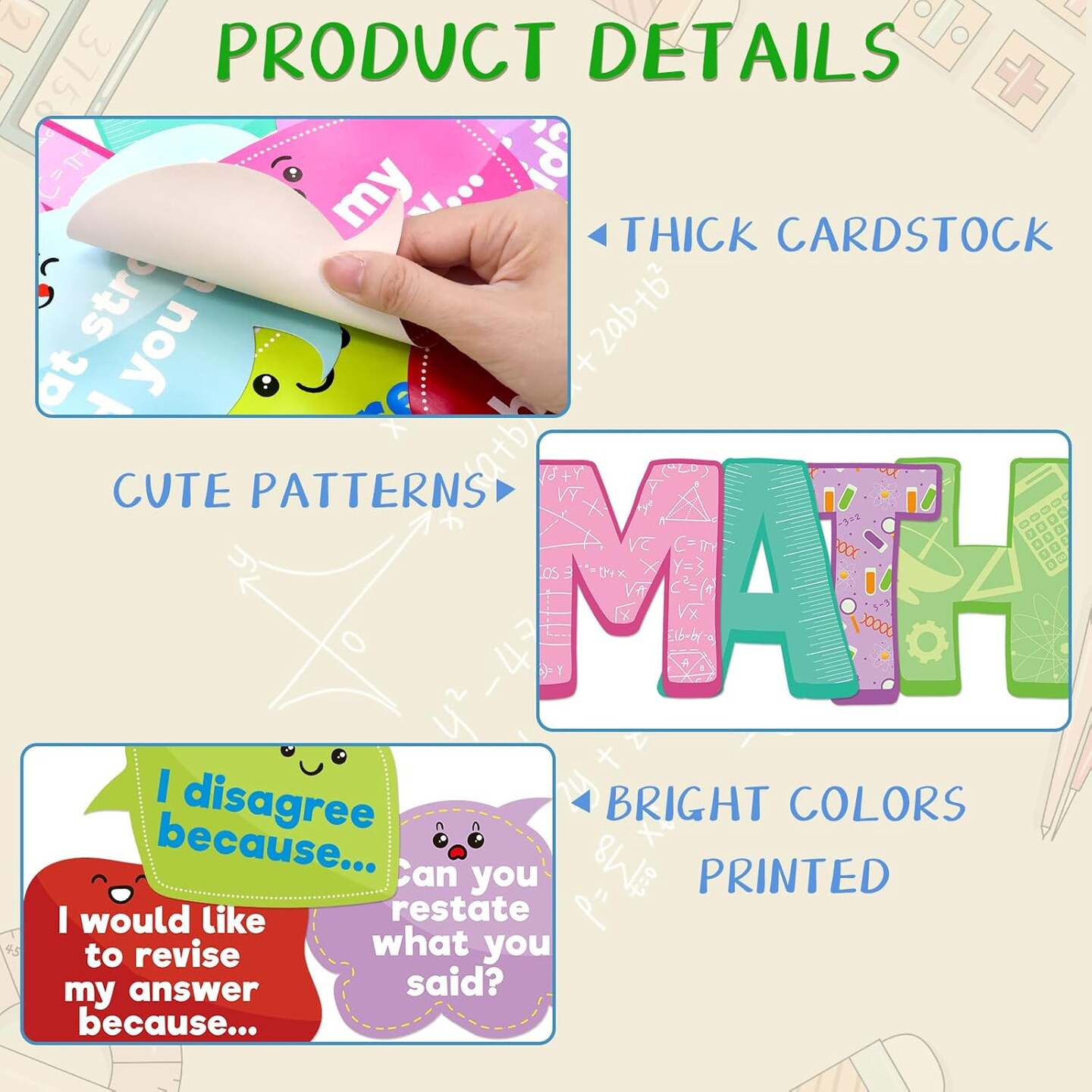 Math Talk for Classroom Decorations