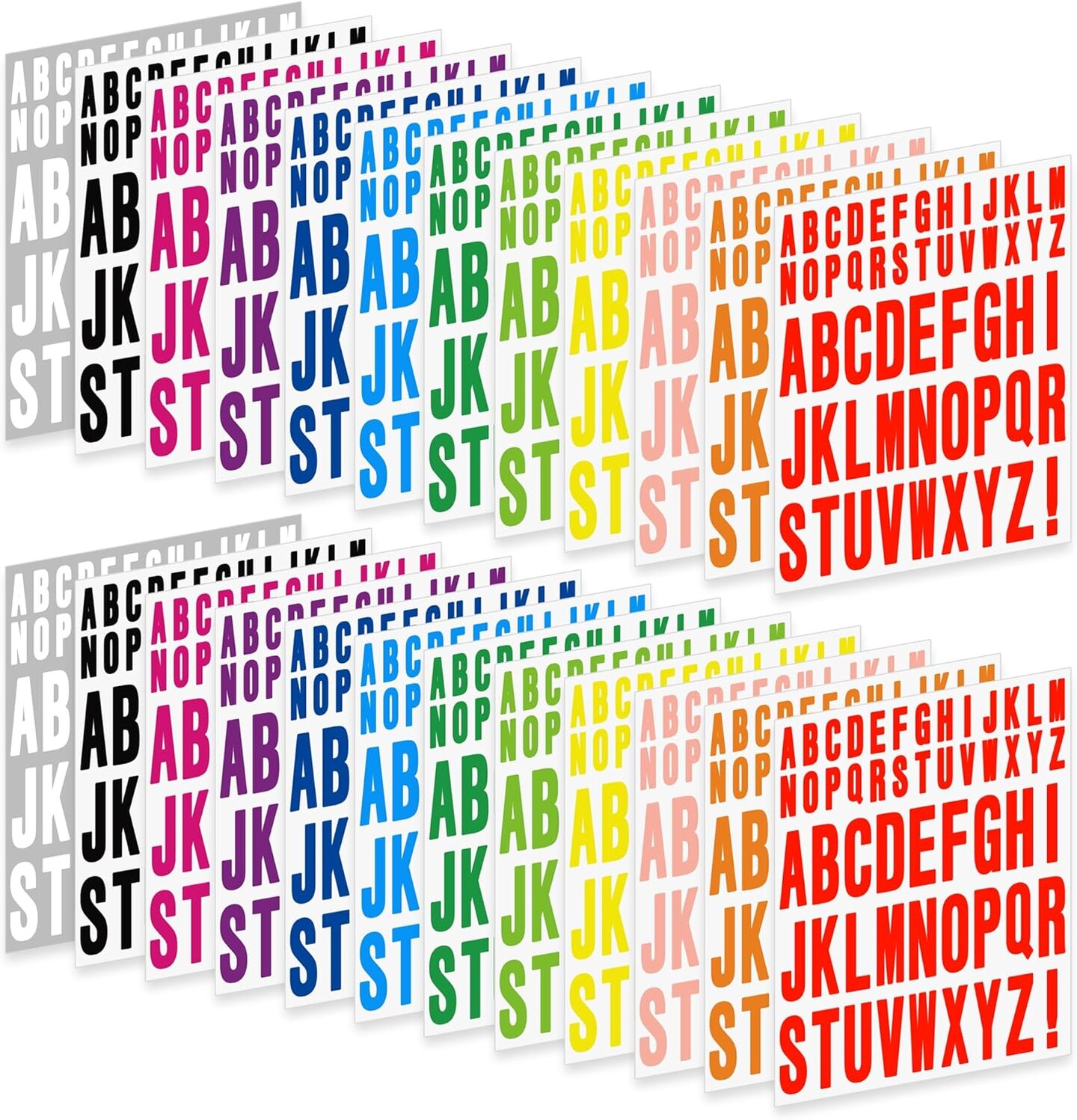 24 Sheets Letter Stickers 1272 Pcs Alphabet Sticke (Multicolor) 8 x 6 x 0.2 inches