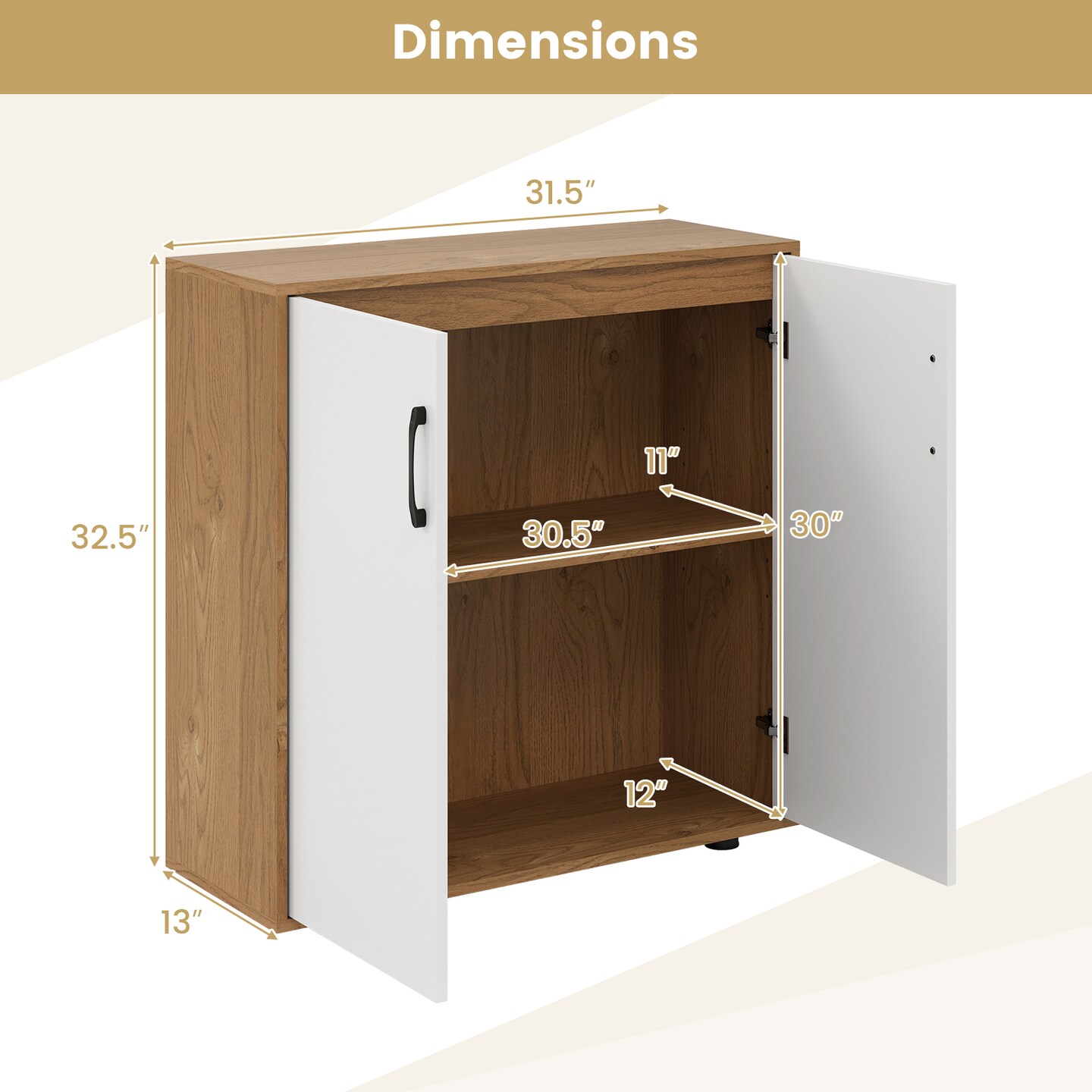 Coffee Bar Cabinet with 5-Level Adjustable Shelf for Living Room Use
