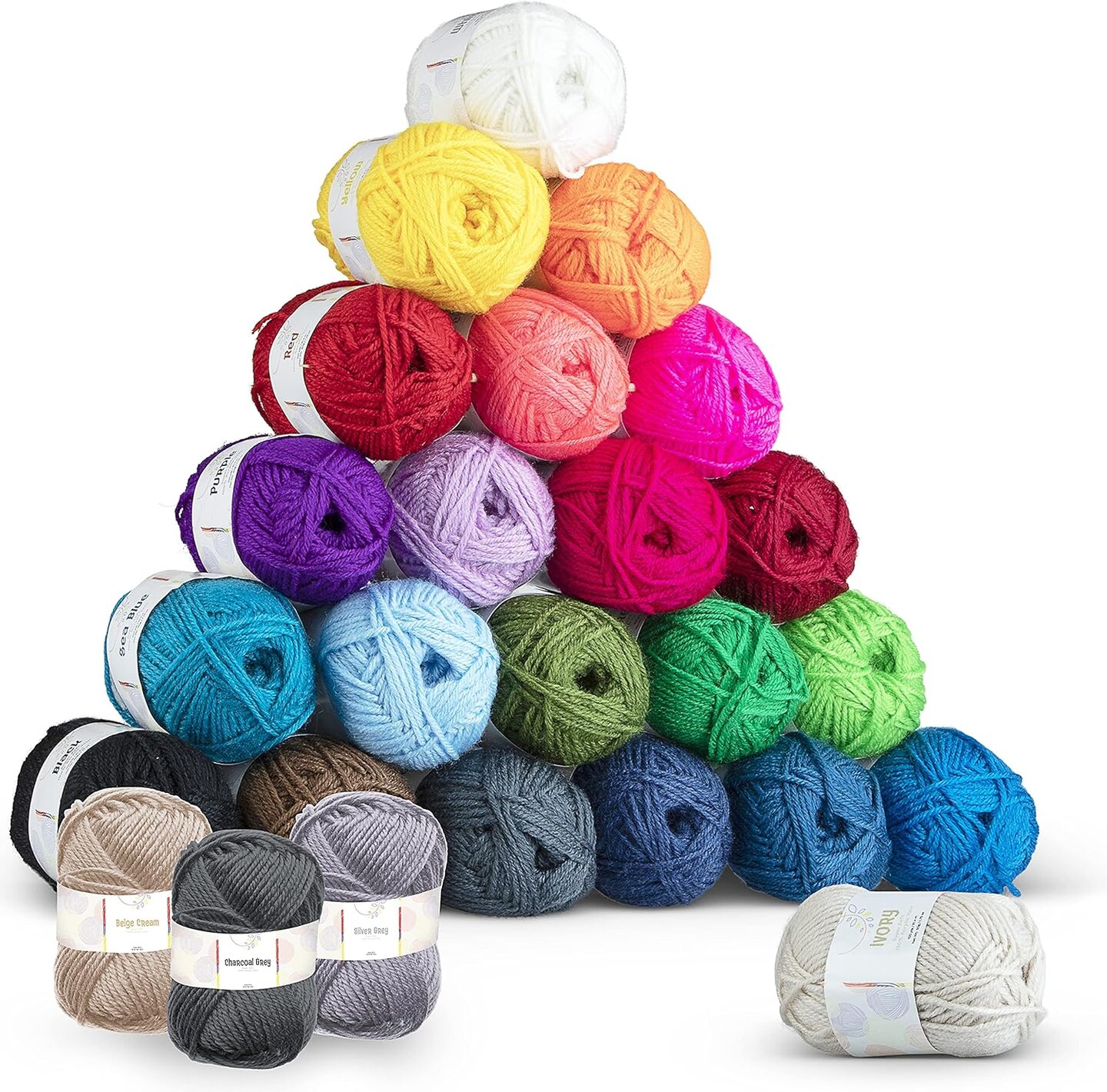 2400 Yards Crochet Yarn for Crocheting and Knitting Yarn (Colorful)