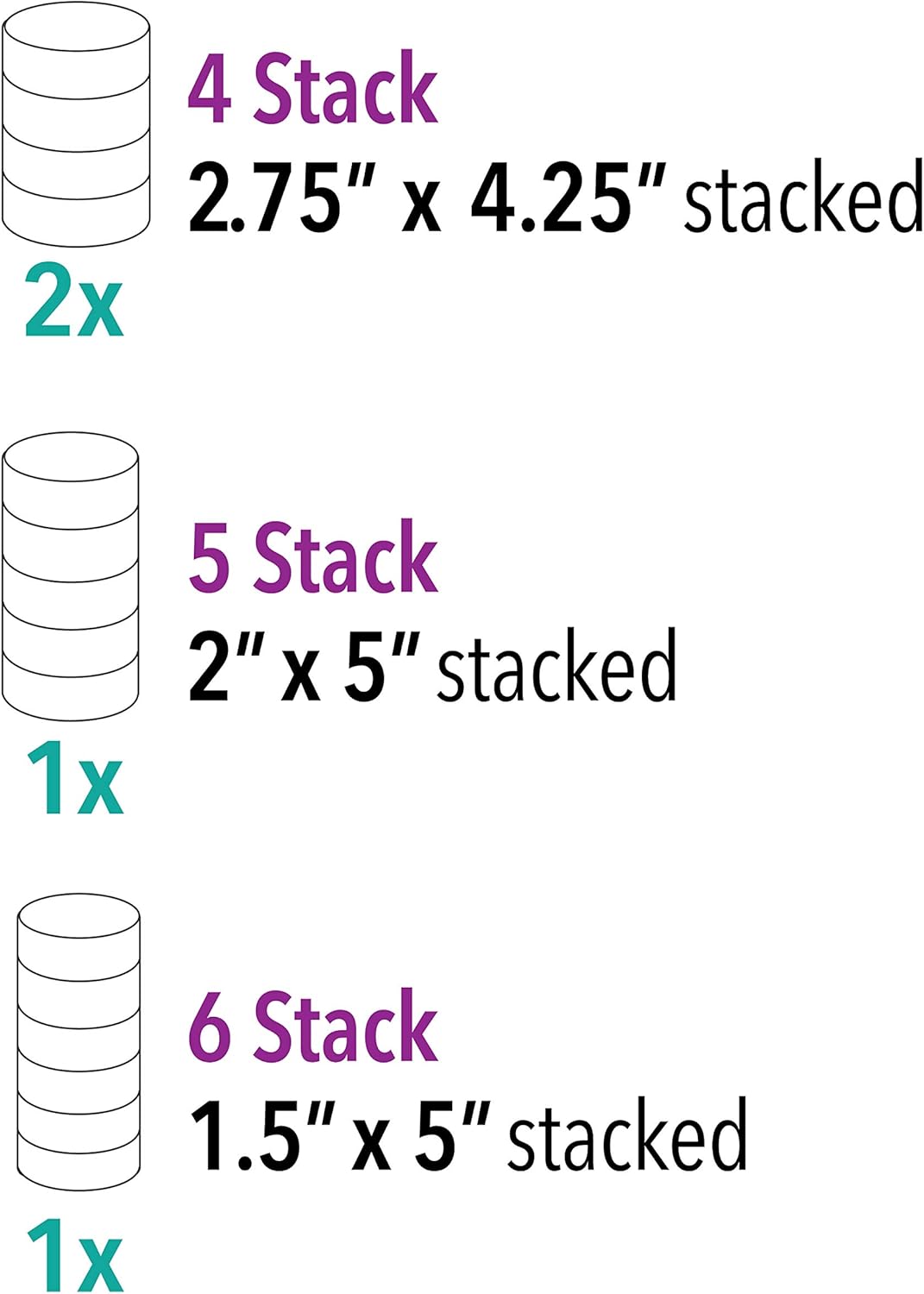 The Beadsmith &#x2013; Stack Jar 4-Piece Assortment &#x2013; 2 x 4 Stack, 1 x 5 Stack, 1 x 6 Stack, Pill containers, Empty Pot Jars, refillable Cosmetic containers, Small Plastic Organizers