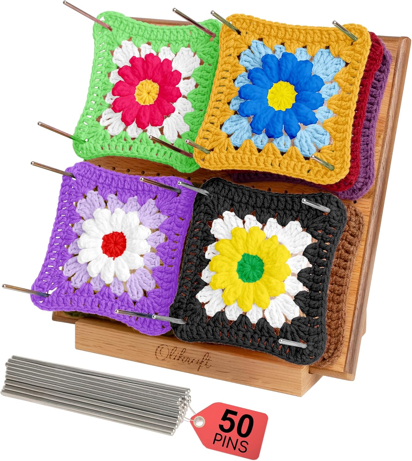 Crochet Blocking Board with Pegs 50 Pins