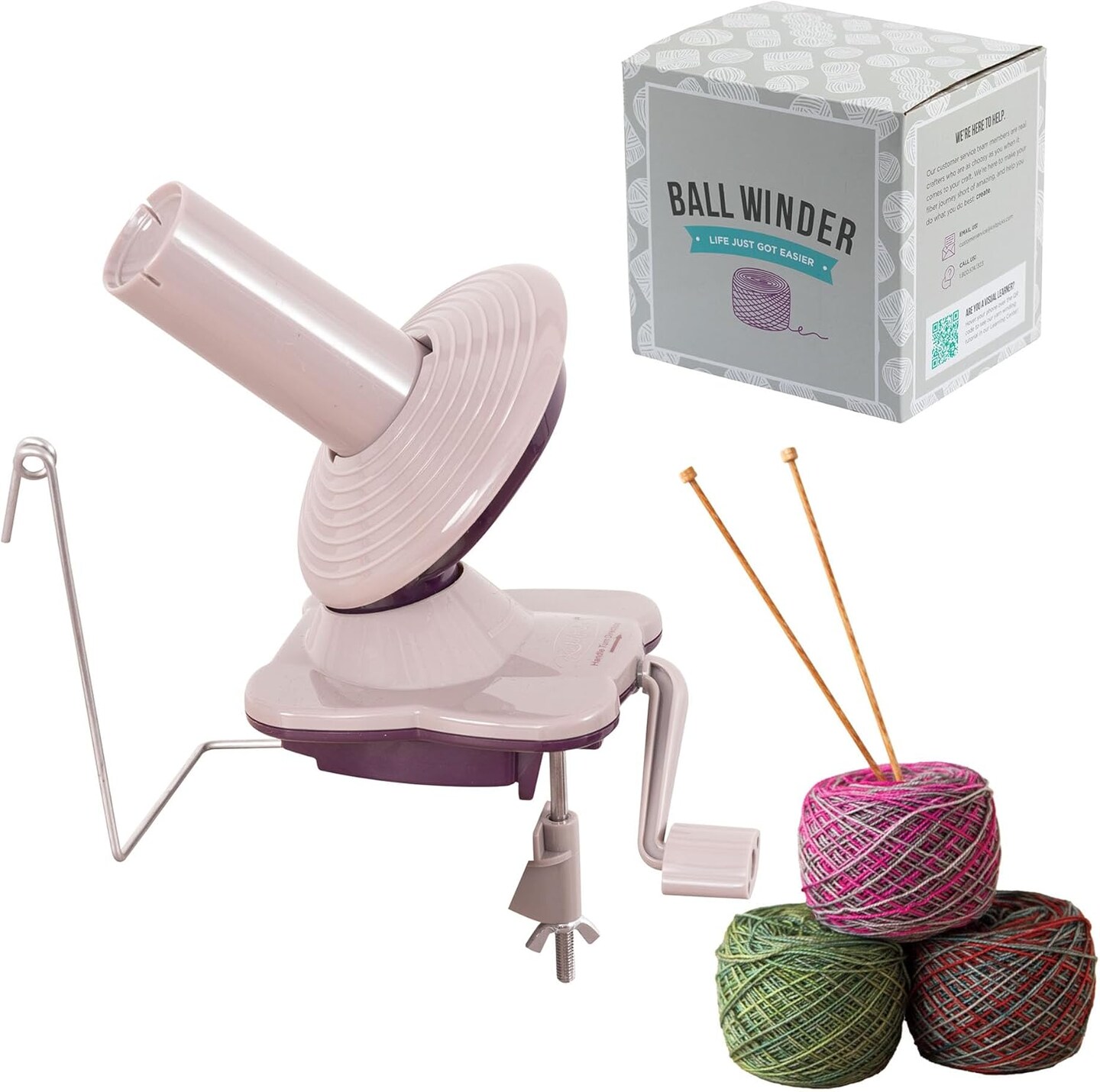 Yarn Ball Winder for Knitting and Crocheting (Purple)