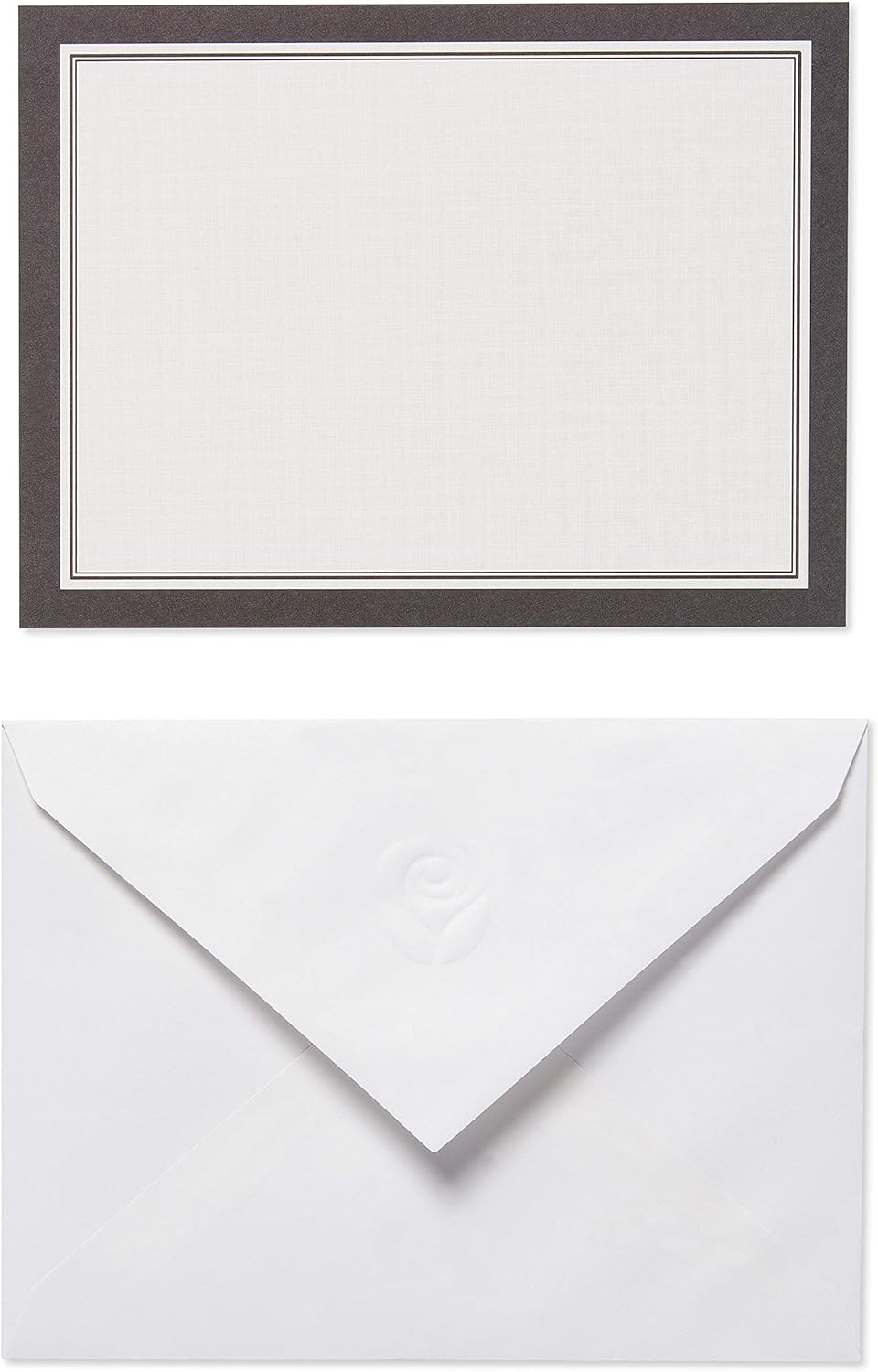 Single Panel Blank Cards with Envelopes, White with Black Border (40-Count)