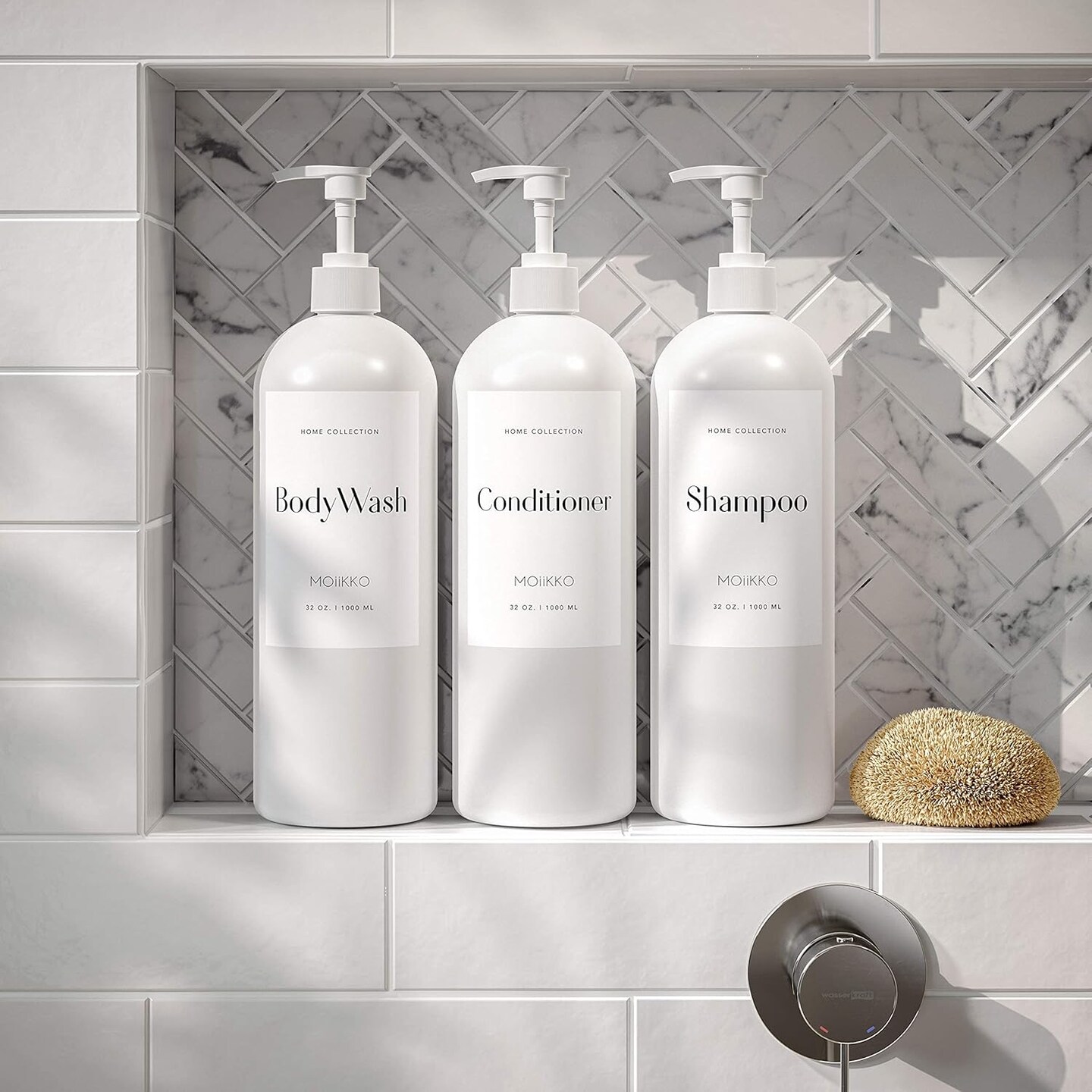 Shampoo and Conditioner Dispenser Bottles - Set of 3