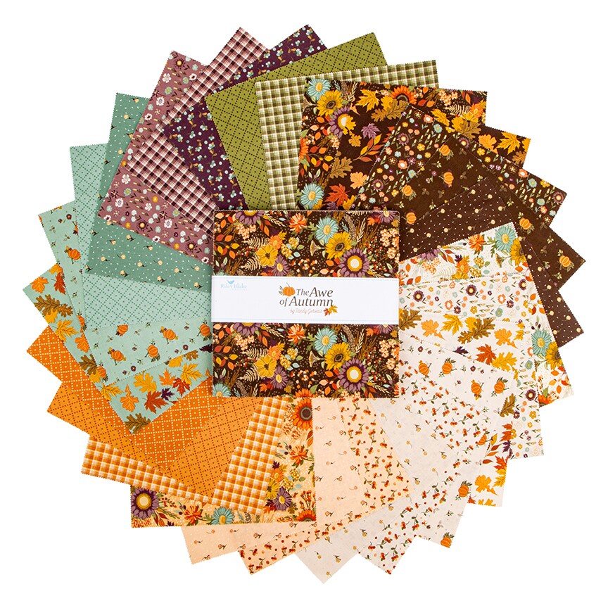 The Awe of Autumn 10&#x22; Square Pack (Layer Cake / 10&#x22; Stacker) by Sandy Gervais for Riley Blake (10-16190-42)